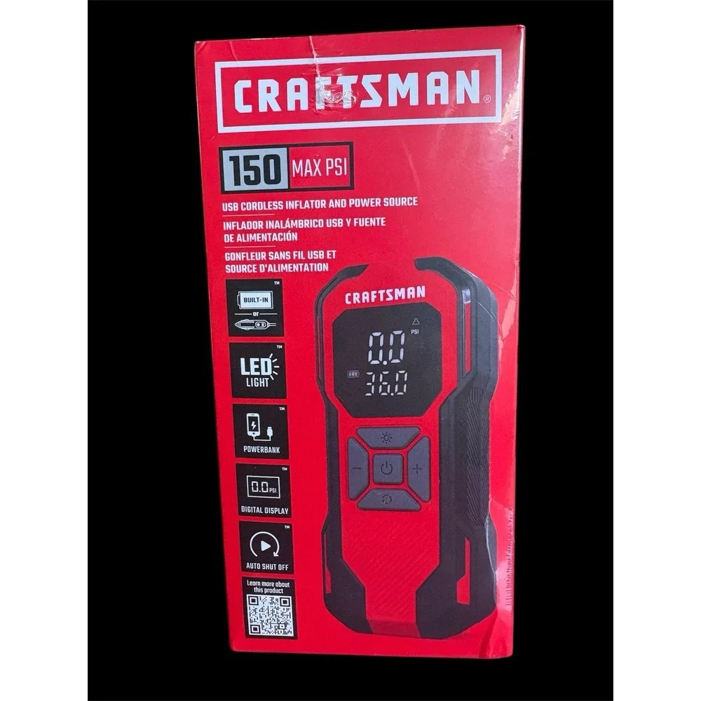 CRAFTSMAN PORTABLE AIR INFLATOR rechargeable 12-VOLT LITHIUM ION CMXPTXA1201